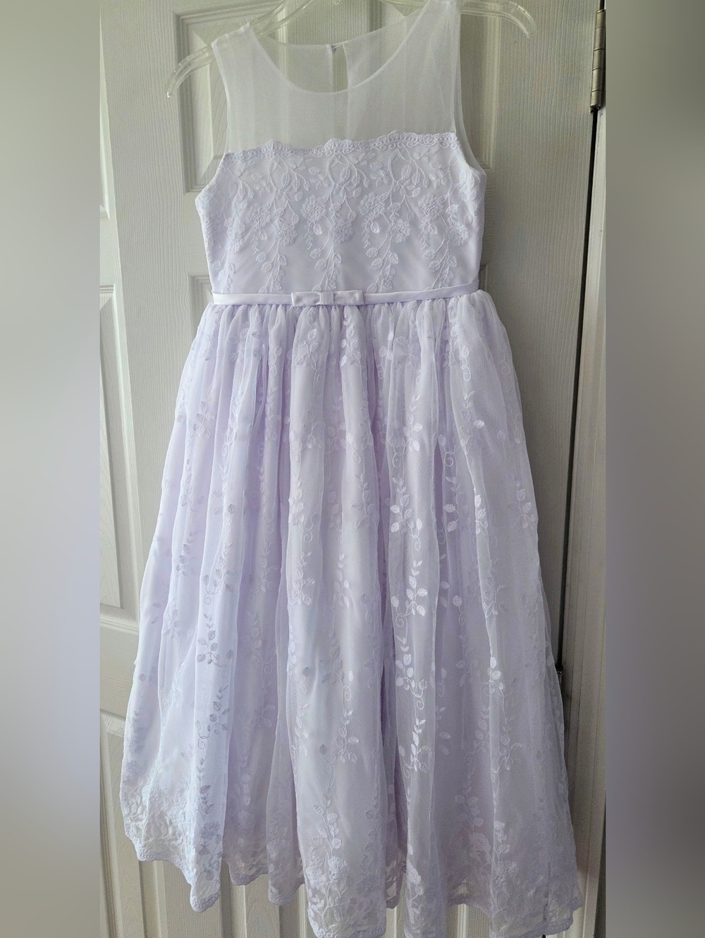 Bonnie Jean White Lace Overlay Formal Dress-First Communion / Flower Girl